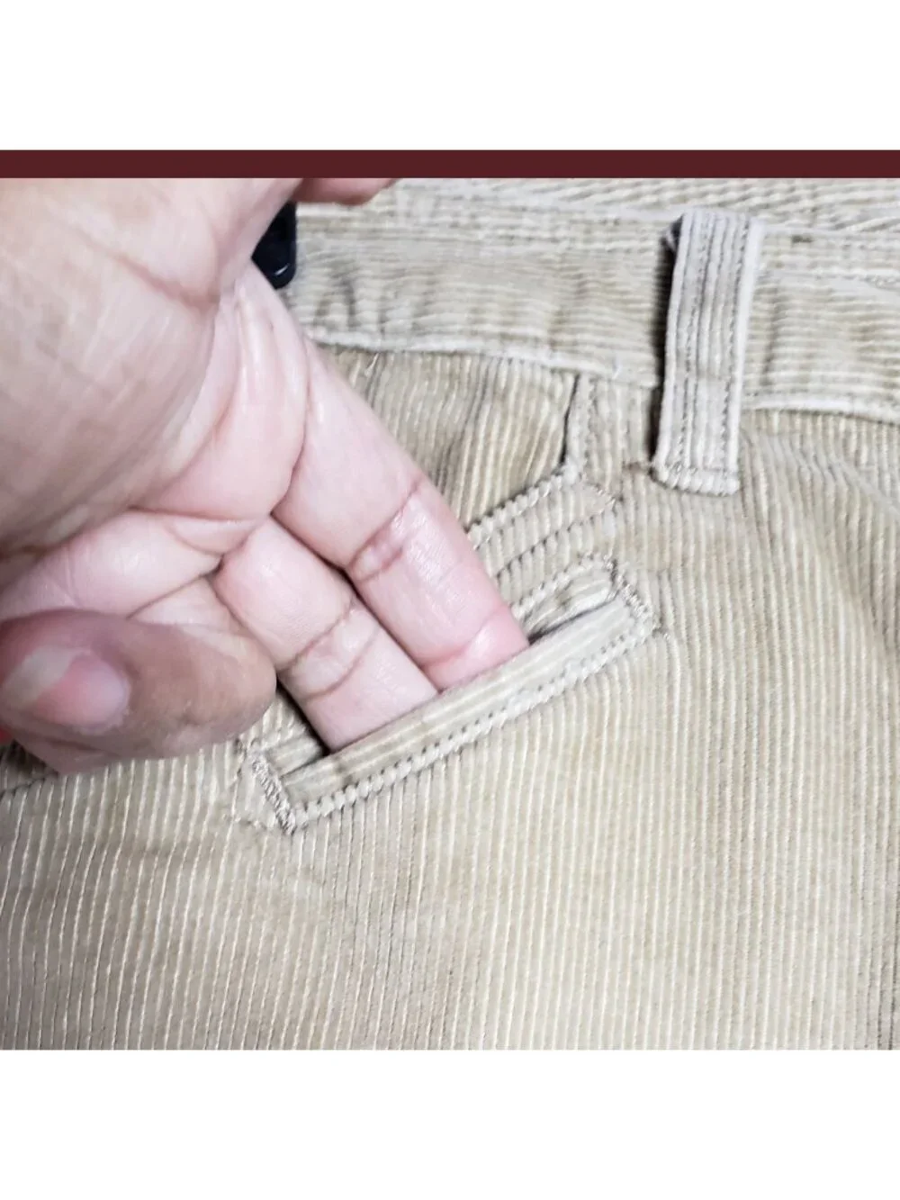 Jeanswest Corduroy Straight-Leg Women Pants With Pockets khaki Size 11 b